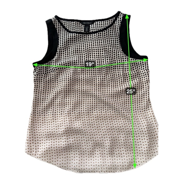 White House Black Market Polka Dot Market Grid Sleeveless Blouse Size M - Picture 14 of 14